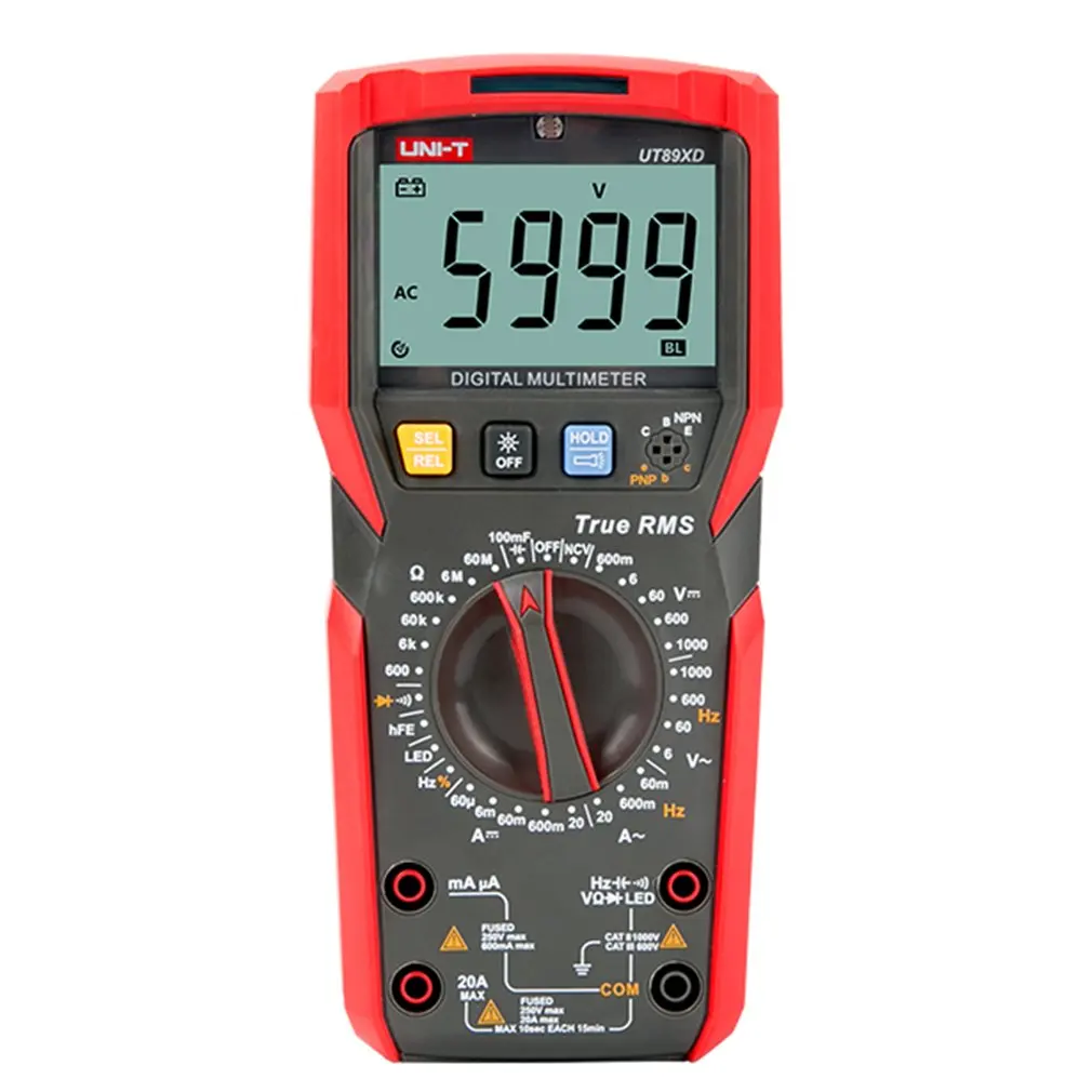 

UT89XD True RMS Digital Multimeter True RMS Tester AC/DC Voltmeter Ammeter 1000V 20A Frequency LED Measure