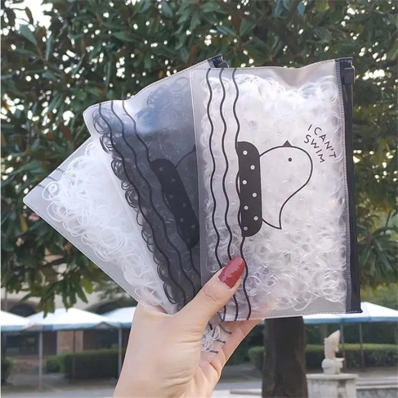 Разноцветные Одноразовые резинки для волос девочек 1000 шт. фиксации хвостиков