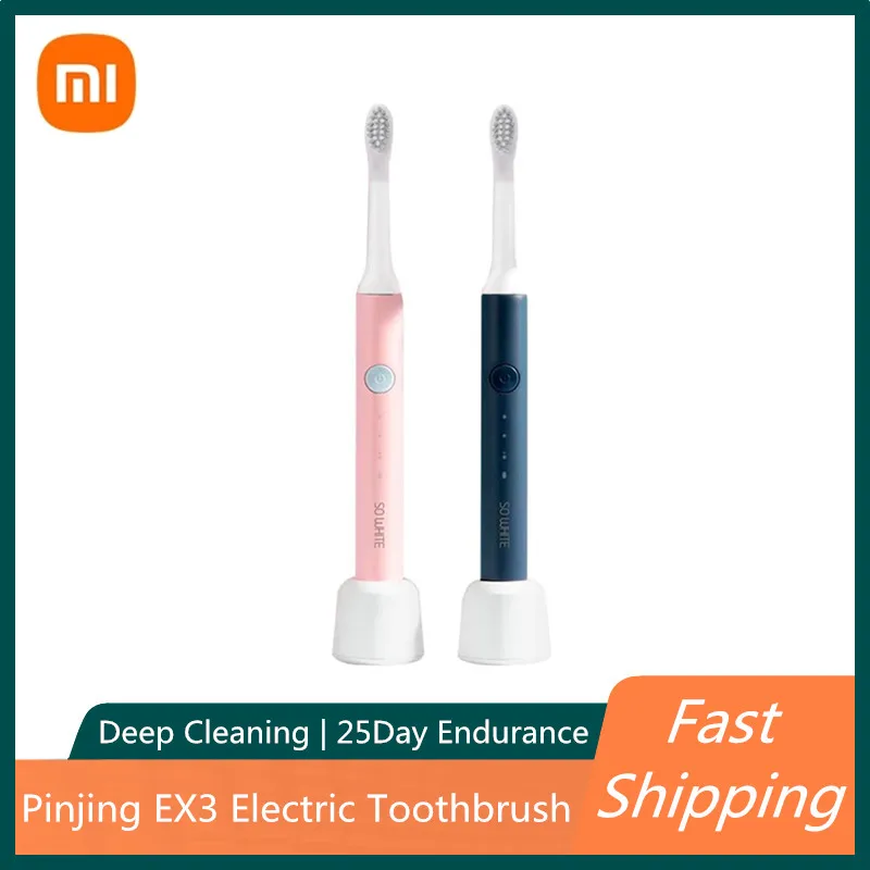

New YOUPIN MIJIA Pingjing EX3 Sonic Electric Toothbrush 25 Days Long Standby Teeth Whitening IPX7 Waterproof