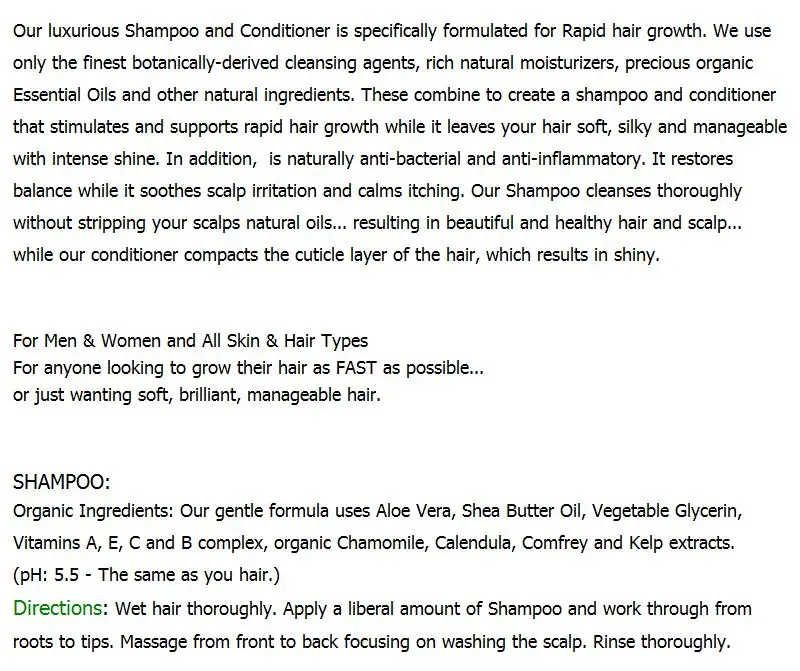 

240ml Shampoo and 240ml Conditioner -You can grow Long, Thick, Healthy hair ,1 set ,healthy hair care unisex