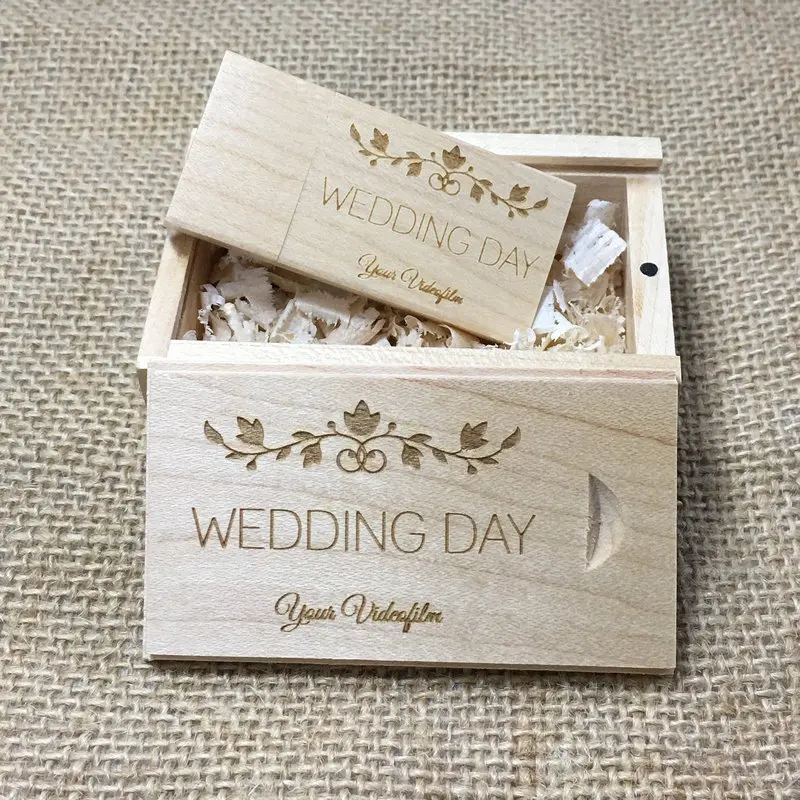 Usb флэш накопитель логотип на заказ деревянный флеш с коробкой 64 ГБ 32 16 4 u диск