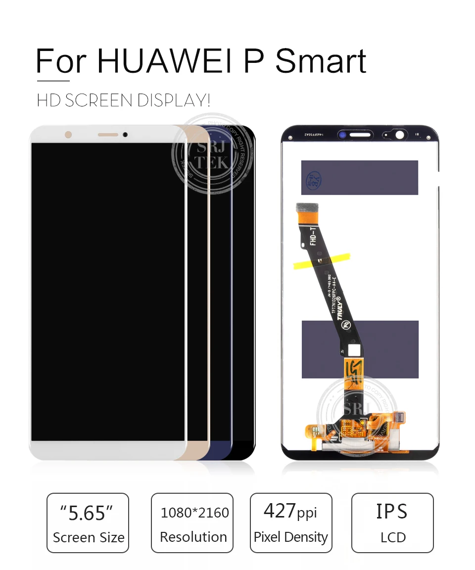 Srjtek для huawei P умный ЖК-дисплей Сенсорная стеклянная панель сенсор Замена для huawei Enjoy 7S дисплей рамка экран рис LX1 L21