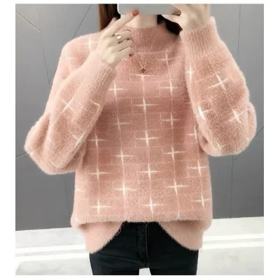 

Pullover Sweater Female Autumn And Winter Mink-like Wool Jacquard