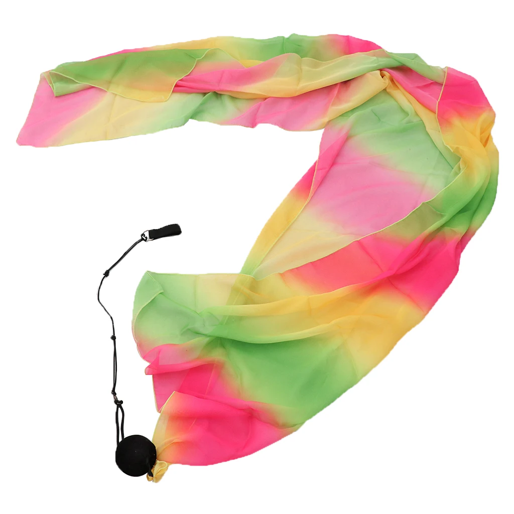 04 Flowing Silk Veil Poi Thrown Balls Professional Hip-hop Belly Dance Hand Props Comfortable Finger Loops Stage Performance Props - Цвет: 04