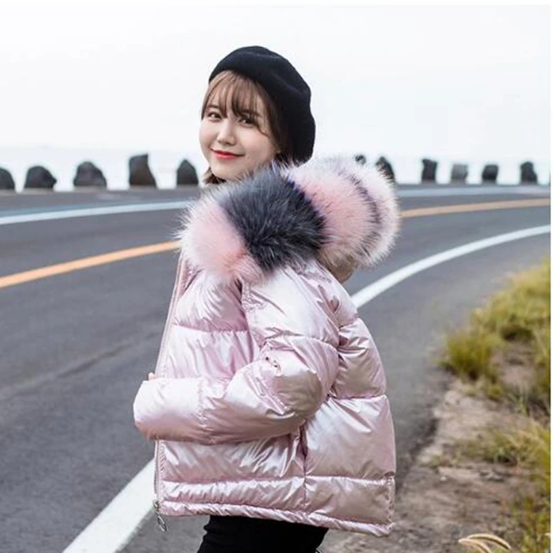 Новинка 2020 куртка с меховым воротником пуховик капюшоном для женщин новое зимнее