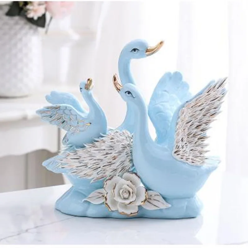 

Nordic ceramic swan crafts, animal statue artwork, beautiful home decoration gifts, office restaurant table furnishings