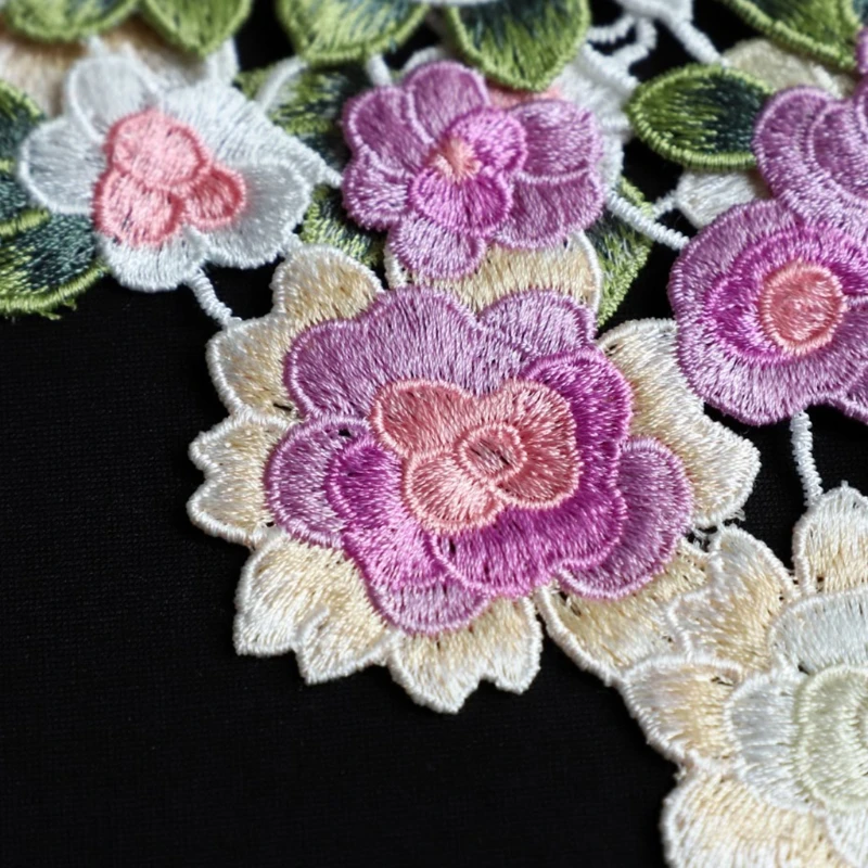 

Fairytale Detachable Fake Collar Lace Shawl Embroidery Floral Capelet Dickey