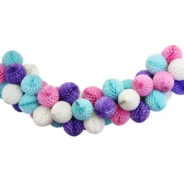 

40 pcs 6 inches Honeycomb Decorative Paper Pom poms Hanging Paper Lantern Balls Wedding Birthday Decor Baby Show Supplies