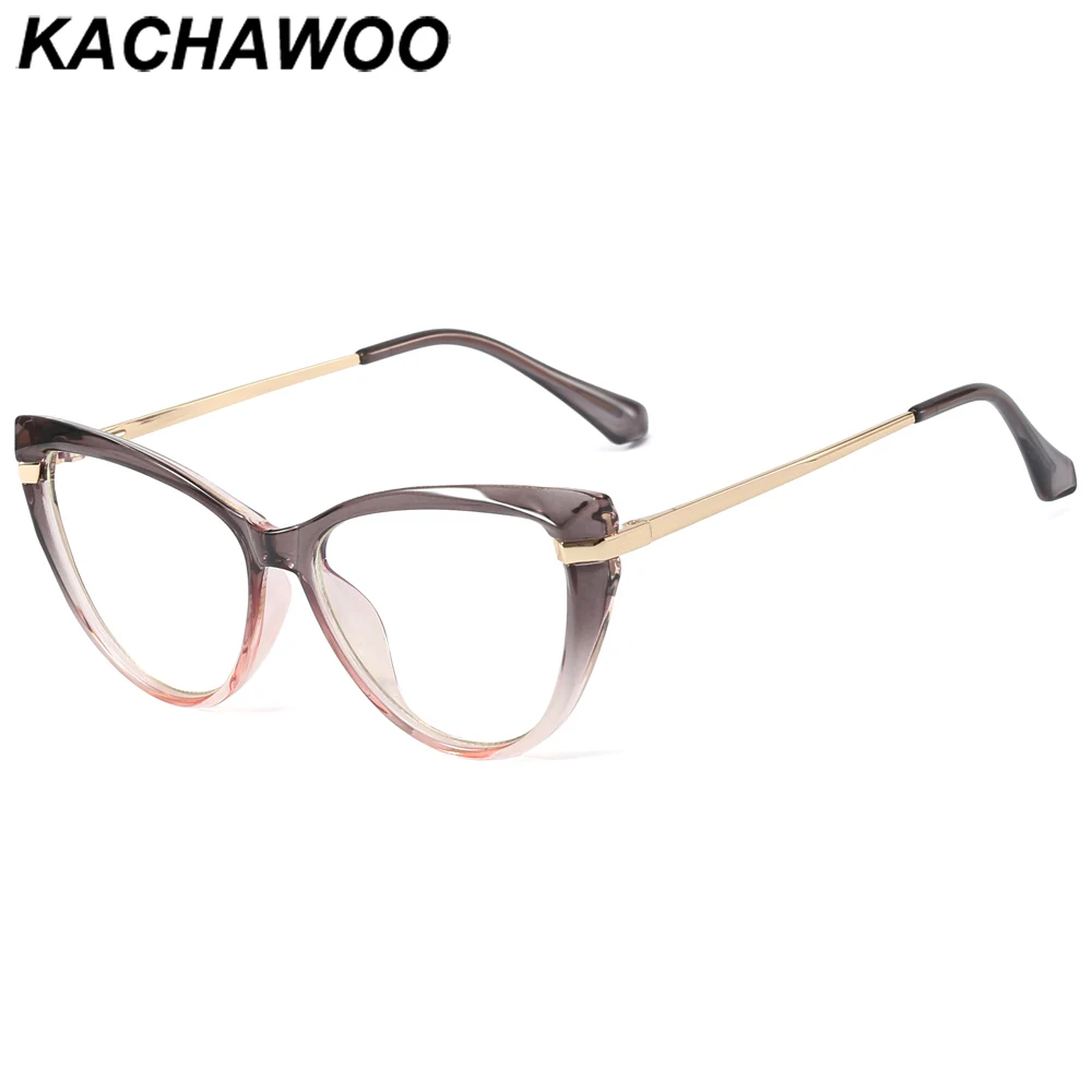 

Kachawoo blue light blocking glasses optical computer TR90 female cat eye glasses frame metal for women birthday gifts black red