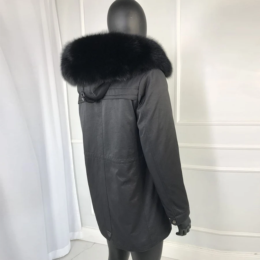 Real FoxFur Collar Rabbit Fur Lined Hooded Parka Winter Mens Outwear High Quality 2022 Hot St Mens Winter Outwear Classic Jacket