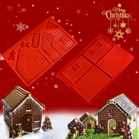 SILIKOLOVE Pcs Set Christmas Gingerbread House Silicone Mold DIY Baking Chocolate Cake Mould Biscuits Cookie Bakeware Tools