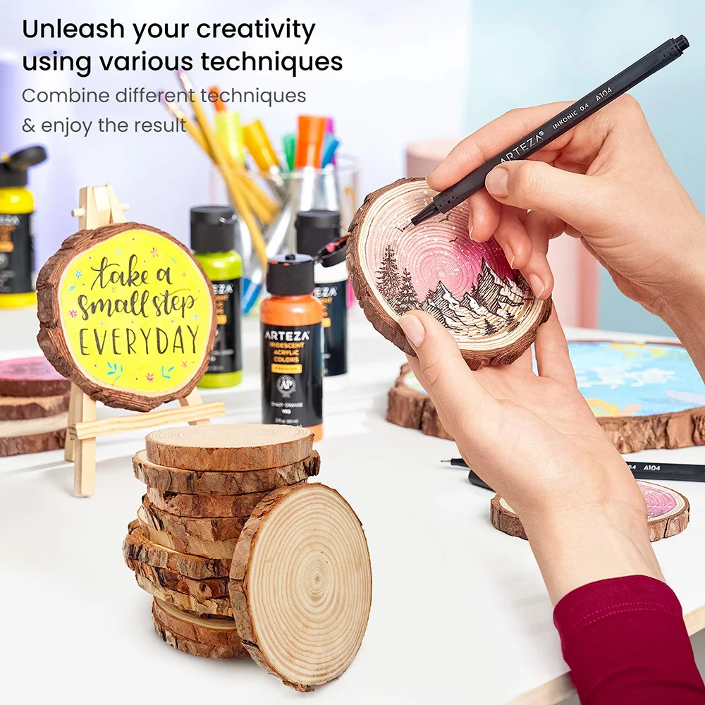 1 шт. натуральная сосна круглые необработанные деревянные ломтики круги Сделай