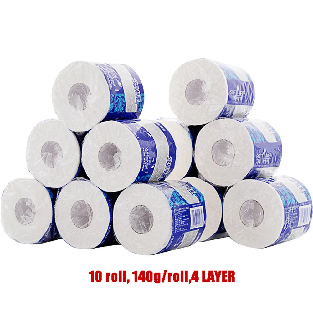 

toilet paper 4 layer 140g per roll 10pcs/lot corrugated paper primary wood pulp Toilet paper