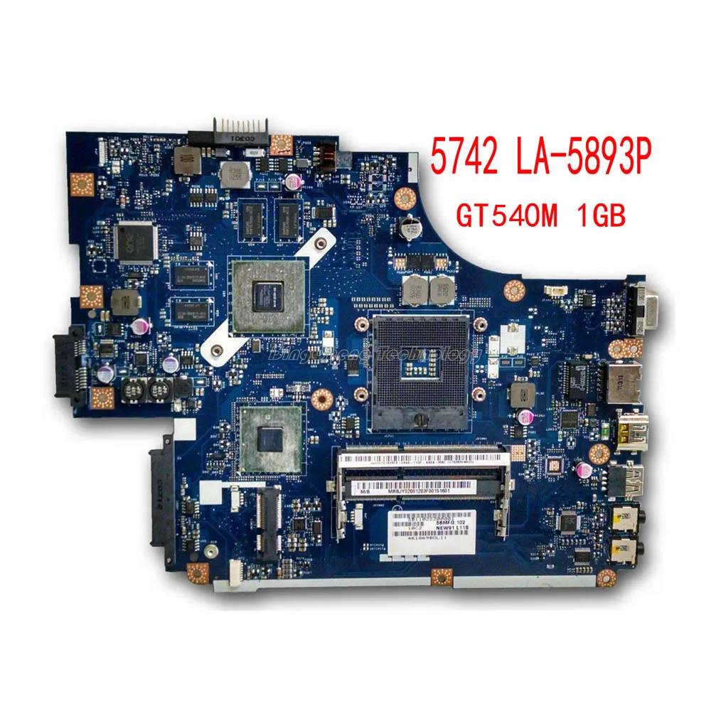 

Laptop Motherboard For Acer 5742 MB.BRB02.001 LA-5893P Mainboard HM55 PGA989 DDR3 GT540M 1GB GPU 100% fully tested