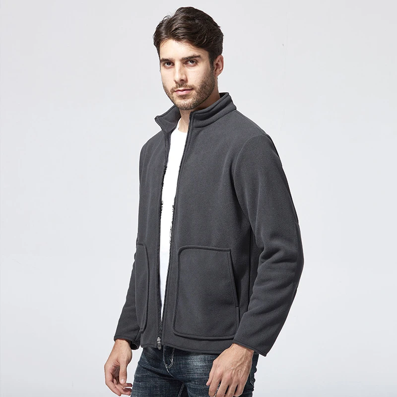 Мужская Флисовая Толстовка с капюшоном и большими карманами на осень/зиму |