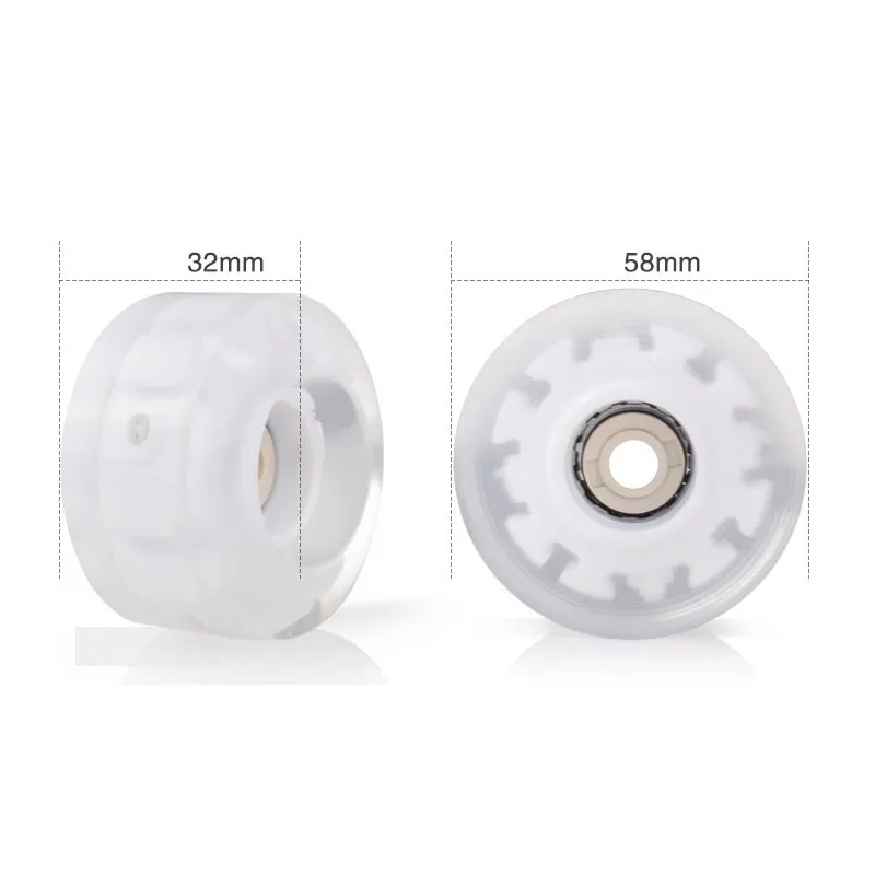 

4pcs/Lot Lashing Roller Skates Wheel Led Sliding Skating Wheel Pu Rubber Skate Wheel Sethnic With Led Flash Lights 58x32mm