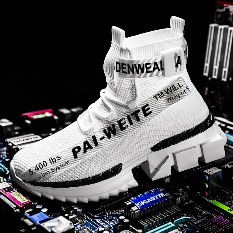 

Plus Size Hightop Summer Sports Shoes Men Sport Shoes Man Basket Running Man Sneakers Comfort Footwear Men's Mesh Shoes D-434