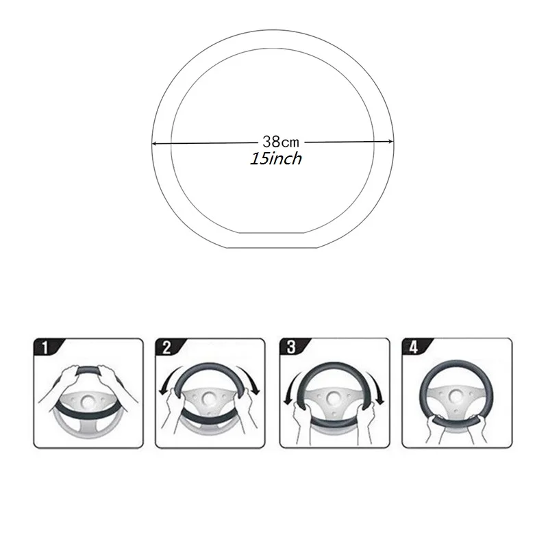 Чехол рулевого колеса автомобиля Нескользящие аксессуары из натуральной кожи