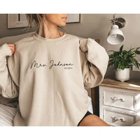 personalized sweatshirt bride wedding gift honeymoon long sleeve pullover bride to be shirt customed oversized hoodie future mrs