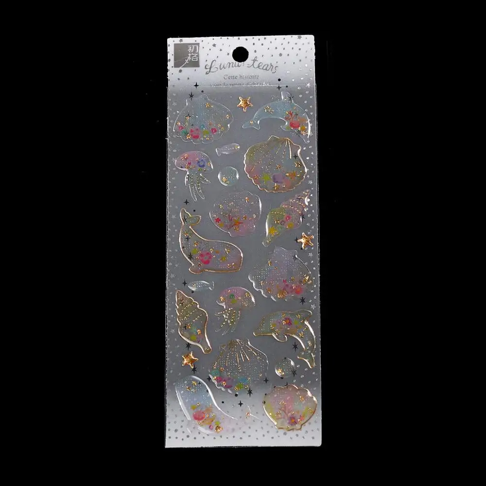 Dolphin DoreenBeads цветок сердце крыло Сакура с животными из ПВХ DIY скарпбукинг Декор стикер Смола ремесло наполнитель материал многоцветный 2 листа - Цвет: Dolphin