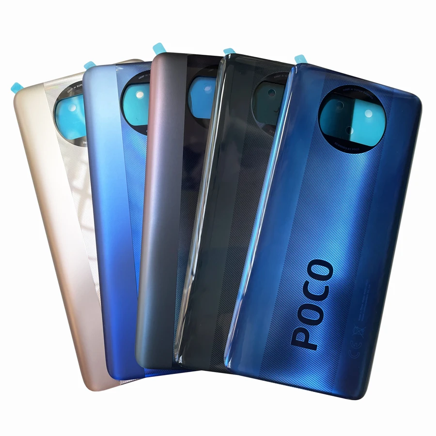 

Оригинальная задняя крышка для Xiaomi POCO X3 / X3 NFC / Mi POCO X3 Pro, задняя крышка аккумулятора, задняя крышка корпуса, задняя крышка с клеем