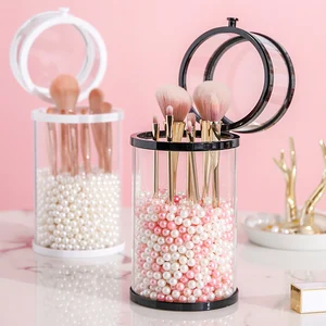 Прозрачный органайзер для хранения косметики, пластиковый бокс для хранения карандашей и помады, пылезащитный подставка для демонстрации ювелирных изделий и жемчужин