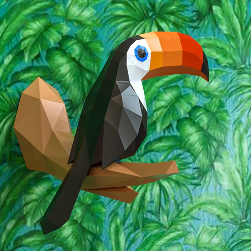 3D бумажная модель Toucan бумажные изделия домашний декор птицы животные настенные
