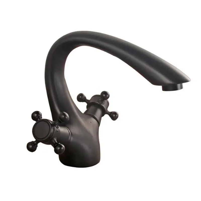 

Античный смеситель для горячей и холодной воды, кран, Бронзовый Матовый смеситель для раковины, смеситель для ванной комнаты в виде лебедя, ...