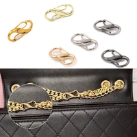 adjustable metal buckle clip metal bag strap chain shorten tool handbag chain strap length shorten connectors bag accessories