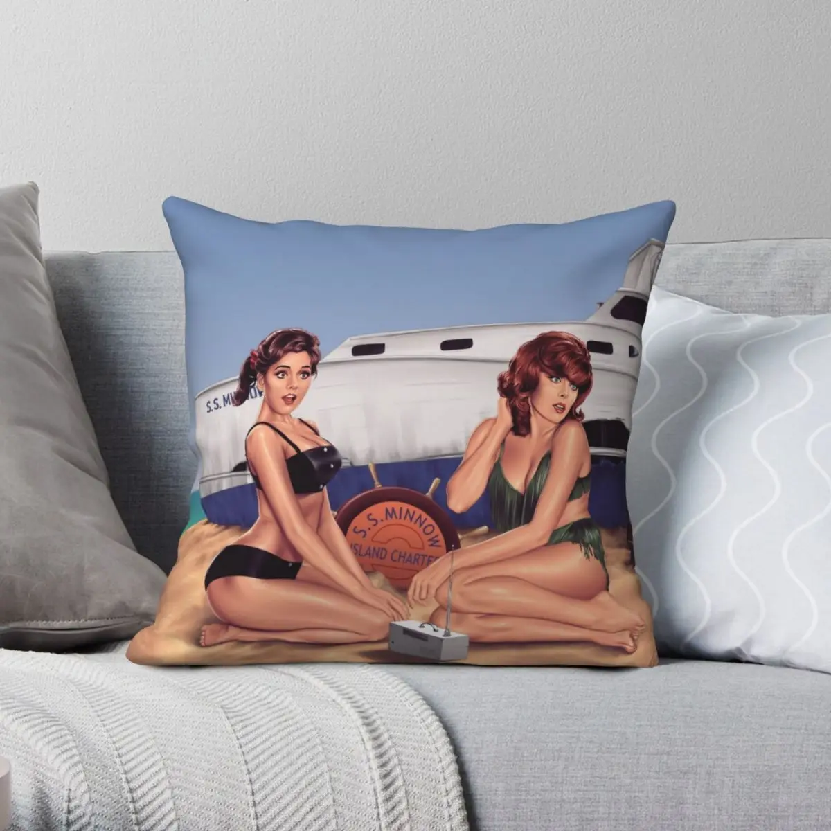

Ginger Mary Ann Pillowcase Polyester Linen Velvet Pattern Zip Decor Throw Pillow Case Home Cushion Cover