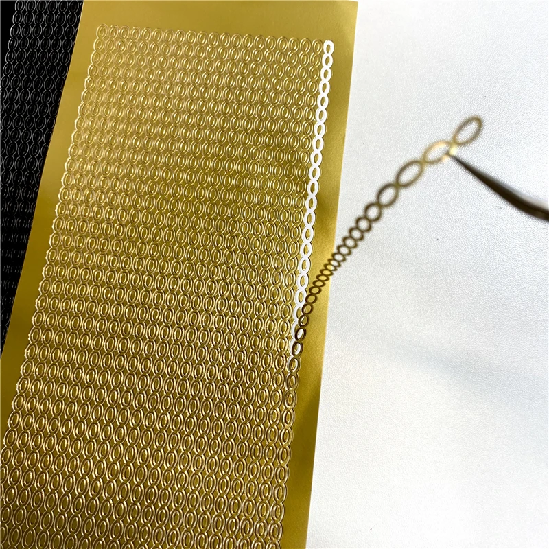 Korean Ins Bronzing Striped Chain Stickers DIY Creative Hand Account Handmade Materials Deco Sticker Stationery Personalized | Канцтовары