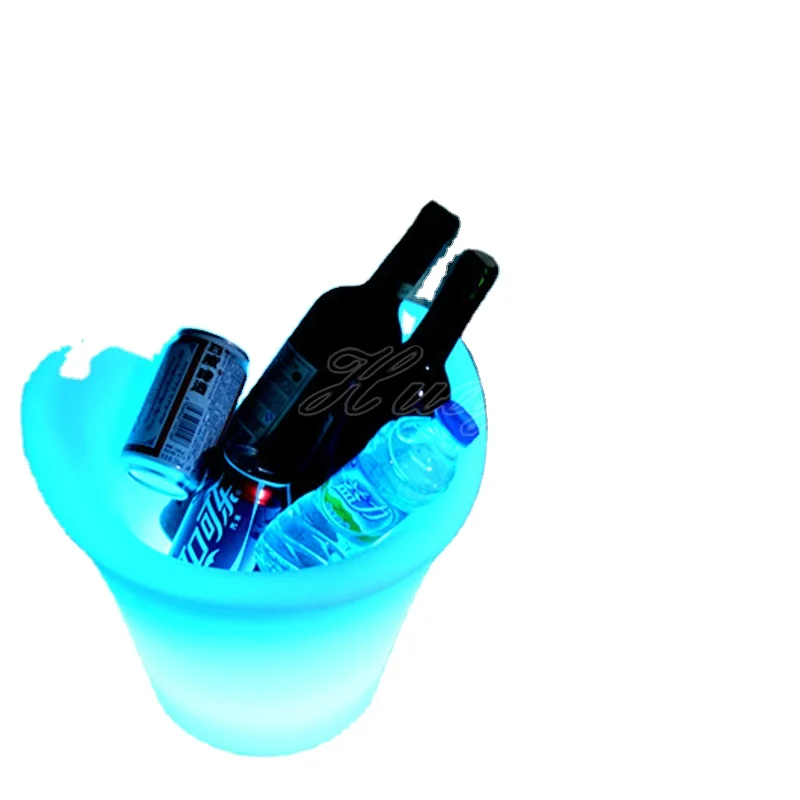 

Rechargeable Batteries Power Illuminated Wine Champagne Cooler RGB Colorful Lights LED Acrylic Ice Bucket
