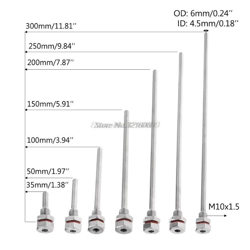 Погружная втулка Thermowell из нержавеющей стали 304 M10X1.5 макс. 4 5 мм для оптовой продажи