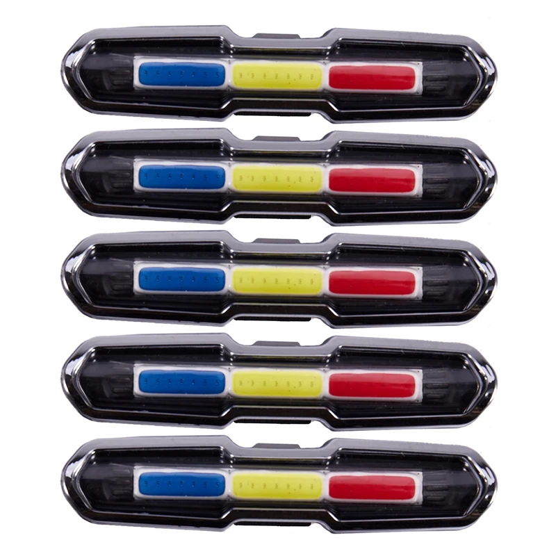 

5X USB Rechargeable Front Rear Bicycle Light Lithium Battery LED Bike Taillight Cycling Helmet Light Lamp