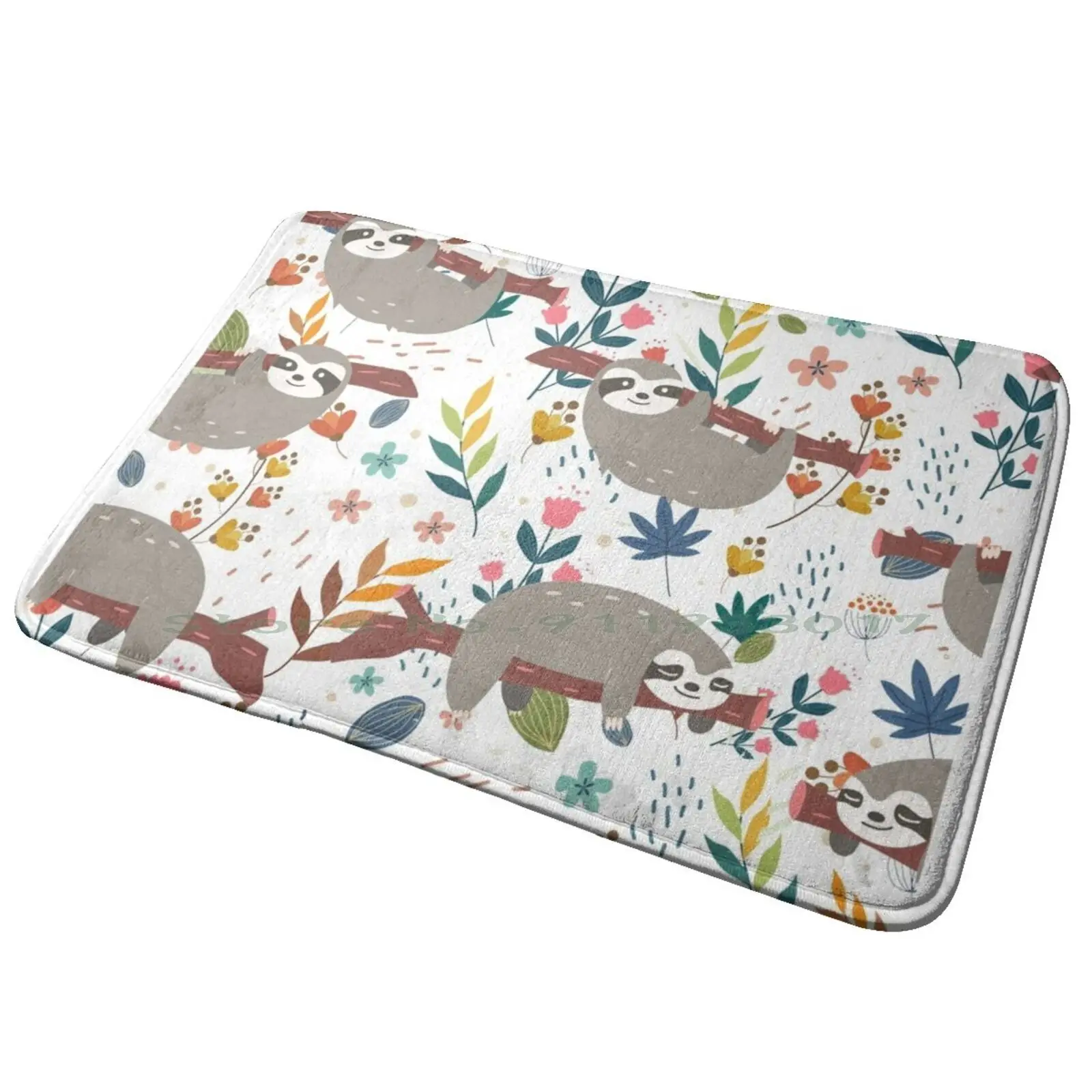 Happy Boho Sloth маска с цветочным узором коврик для входной двери ванной милым рисунком