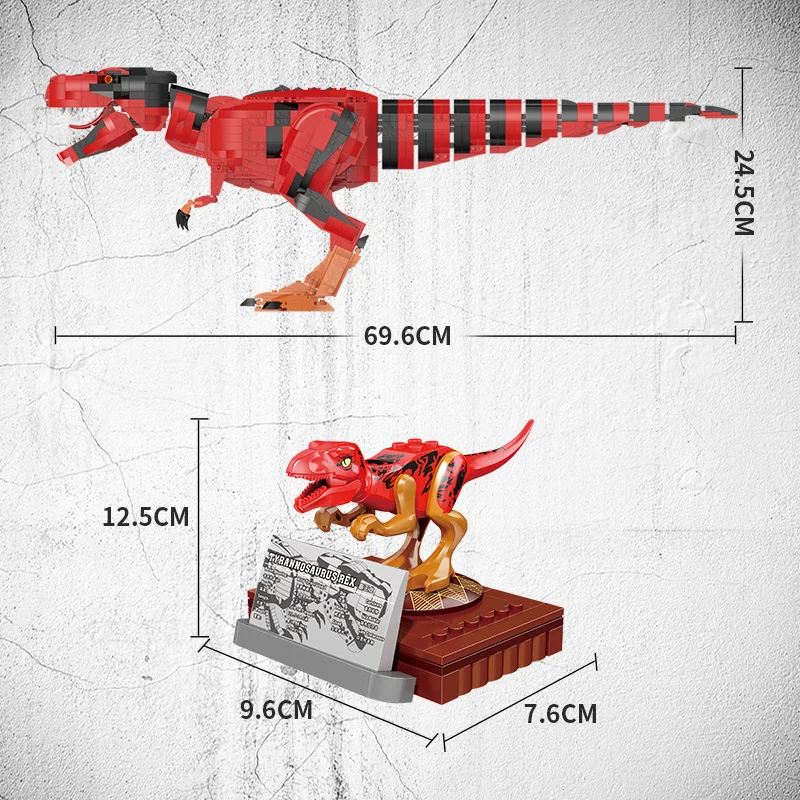 

1756pcs Tyrannosaurus Rex Building Blocks Simulation Dinosaur Model with Sound Movable Joints Creative Educational Toys