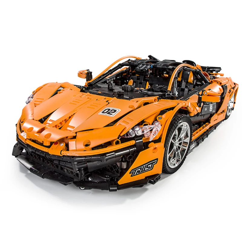 Lepined Bricks Technic супергоночный автомобиль оранжевого цвета модель McLaren P1 Ford GT