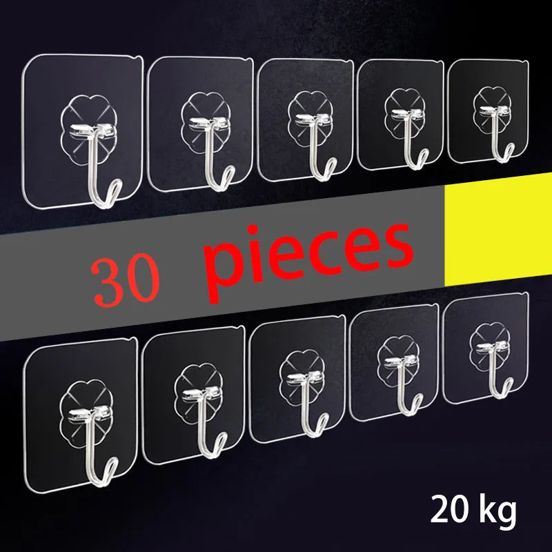 

30pcs Punch-Free Non-Marking Screw Stickers Wall Picture Hook Invisible Traceless Hardwall Drywall Picture Hanging Kit