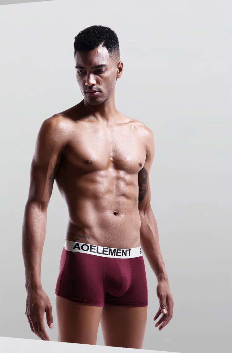

BOBTXS 4PCS Wholesale 4 boxed youth breathable boxer shorts modal men's waist underwear sexy u convex boxer shorts