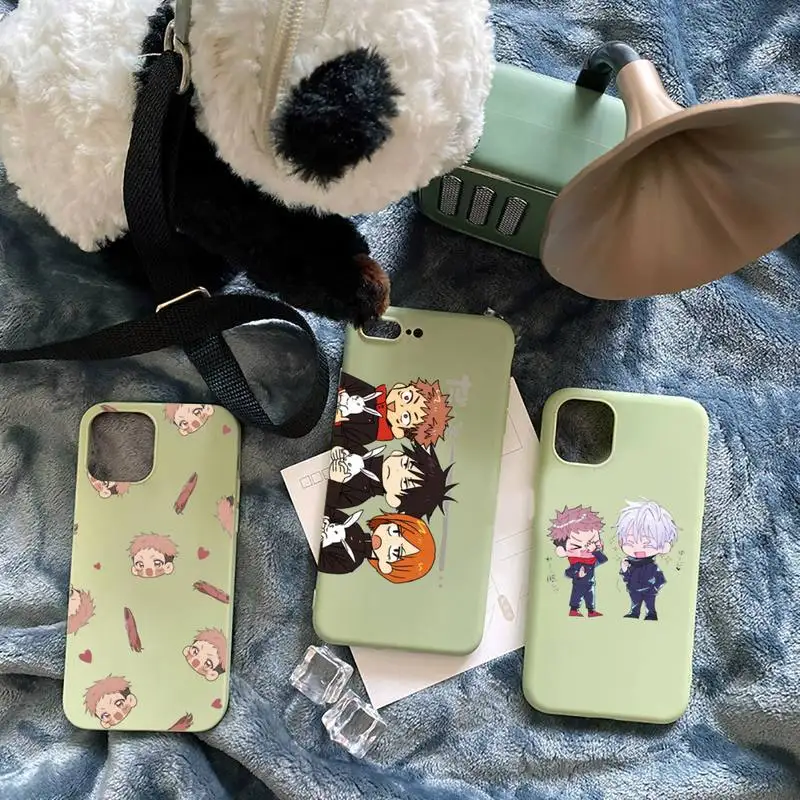

jujutsu Kaisen Japan anime Phone Case Candy Color for iPhone 6 7 8 11 12 s mini pro X XS XR MAX Plus