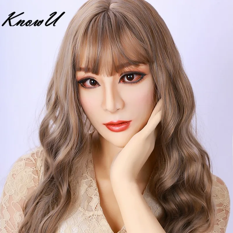 KnowU реалистичный Перманентный макияж женская маска кроссдрессер силиконовая