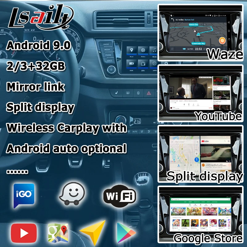 Интерфейсная коробка Lsailt Android / carplay для Skoda Fabia Kodiaq 6 5 8 discover MIB MQB|GPS транспорта| |