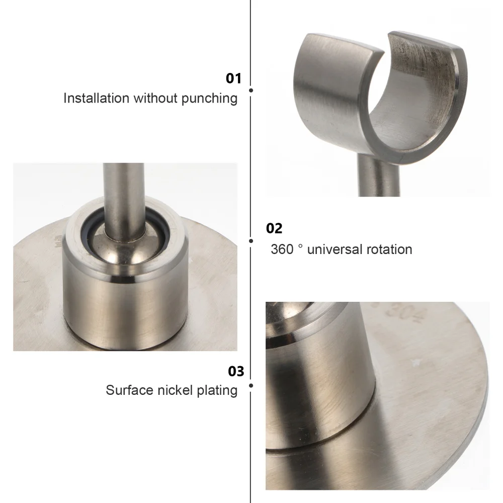 

1pc Durable Heavy Duty Stainless Steel Anti-rust Reusable Bracket 360 Rotation for Home Bathroom