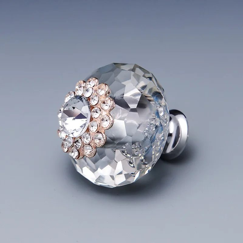 40 мм алмазные прозрачные Кристальные ручки и стеклянные дверные французские для