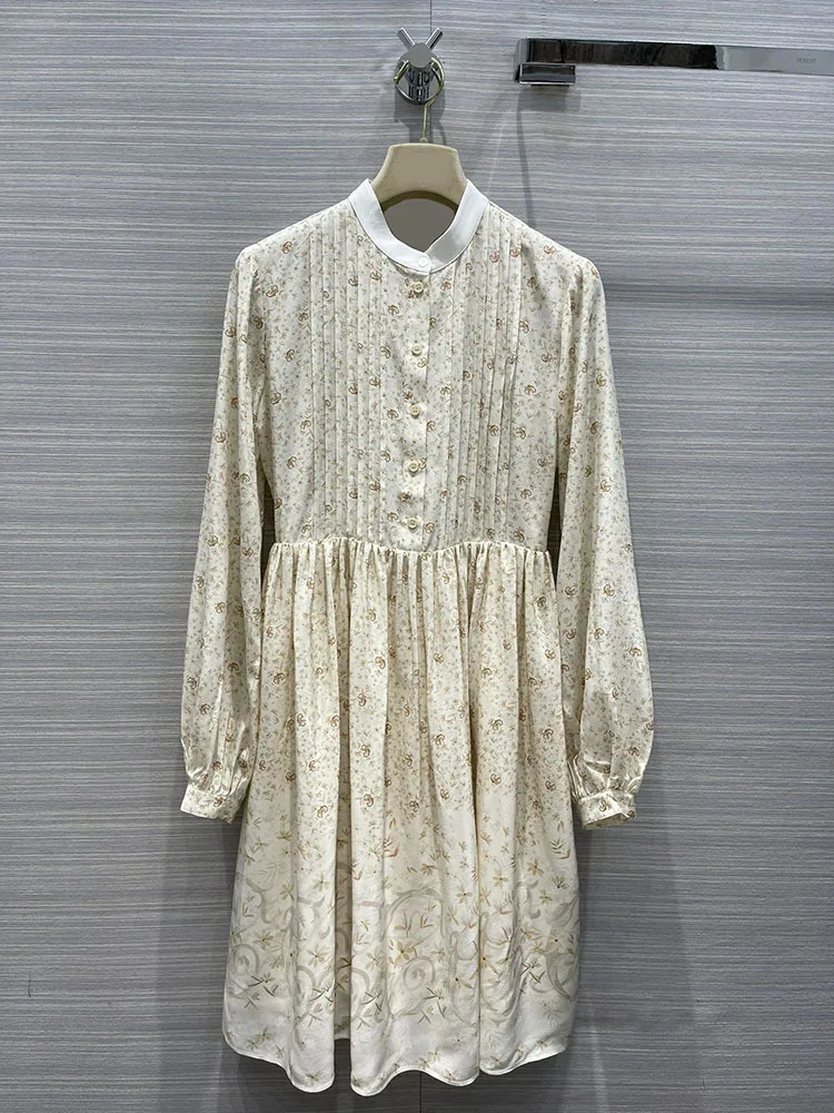 

Женское платье с высокой талией, элегантное короткое шелковое платье с цветочным принтом и высокой талией, весна 2021