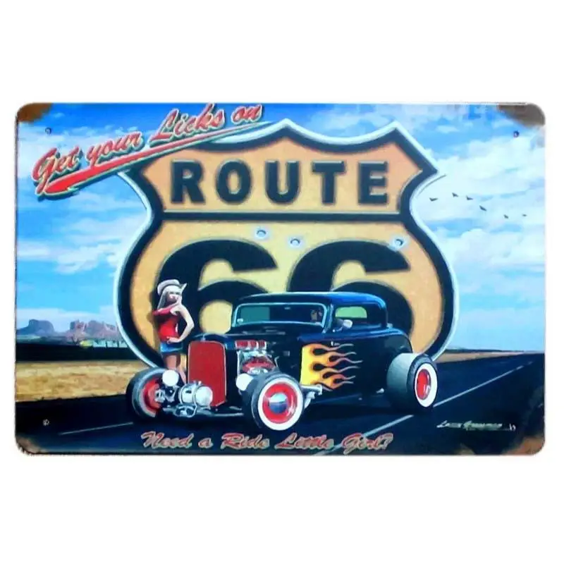 

Retro Route Metal Tin Posters Home Car Hotel Decorative Decoration Metal Wall STICKERS ART Art Poster Vintage Plaque