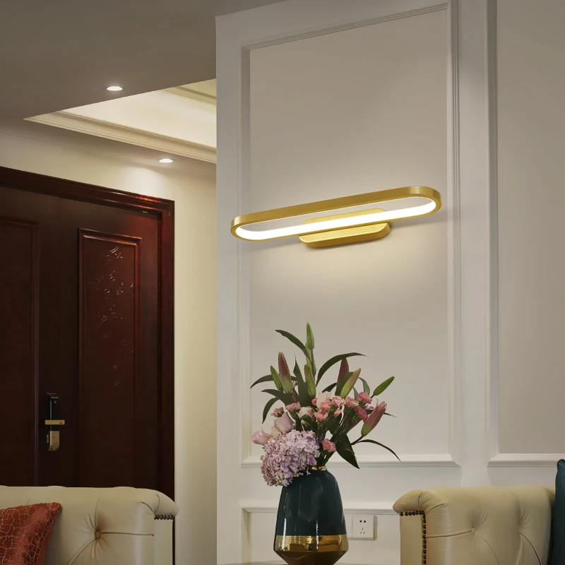

LED Wall Lamp Bedroom Bedside Lights Living room Golden Brass wall light for Corridor Aisle Balcony Modern Sconce Lamp