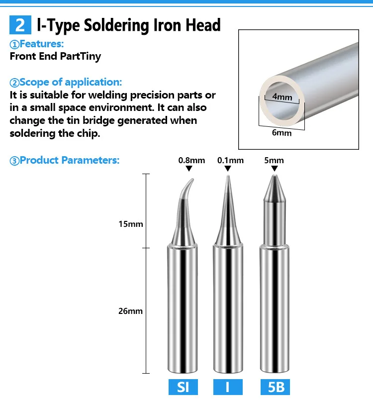 Lead-free Soldering Solder Iron Tips Tip 900M-T For Hakko 933.376.907.913.951 898D 852D+ 852D Rework Station 17PCS/SET | Инструменты