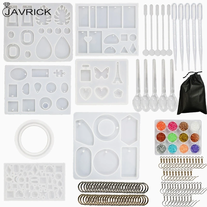 

135Pcs Earring Resin Molds Kit Silicone Epoxy Resin Jewelry Molds Resin Casting Pendant Molds for DIY Resin Craft Tools