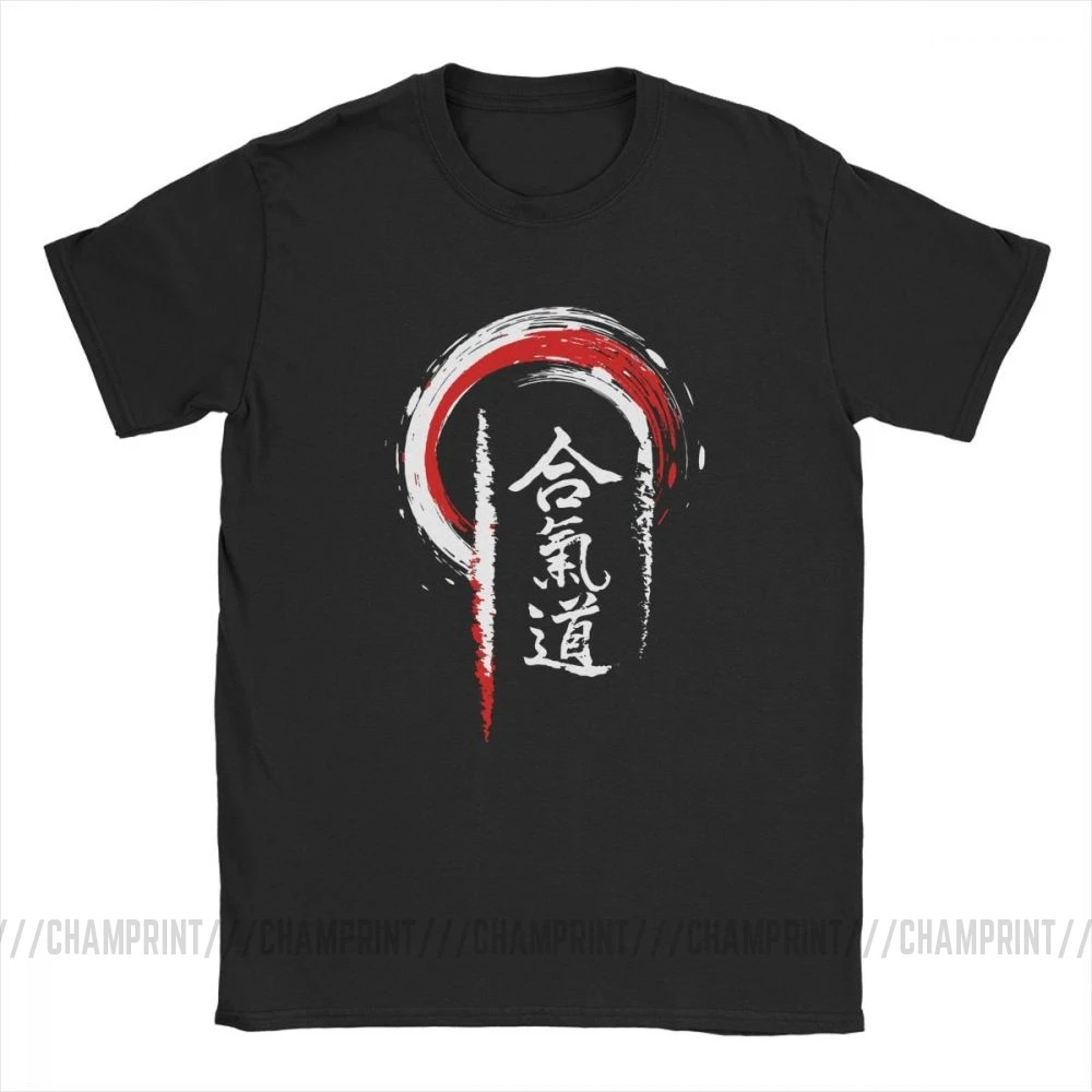 Men T Shirts Japan Aikido Funny Short Sleeve Morihei Ueshiba Tees Crewneck Clothing Cotton Printed T-Shirts Plus Size | Мужская одежда